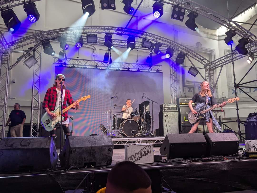 Slackrr playing at Rebellion Festival in 2024. Pictured by a member of the audience.