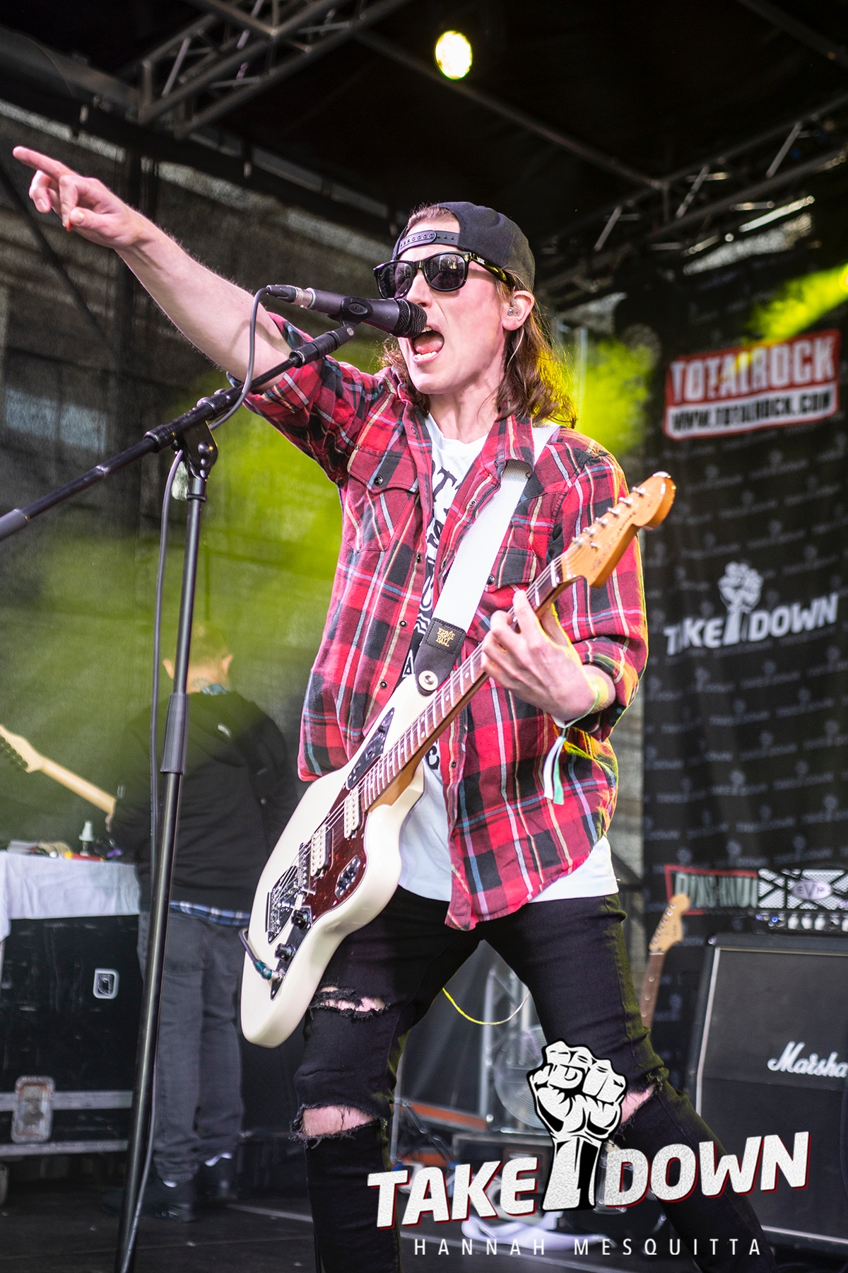 Slackrr's guitarist and frontman, Scotty - pictured at Takedown Festival.